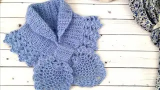 Шарфик крючком Ананасы//Crochet scarf