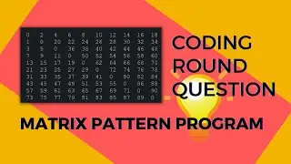 Matrix Pattern Program | Asked In Coding Rounds