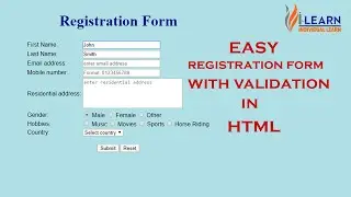 How to create Registration Form in HTML with Validation | HTML Web Project