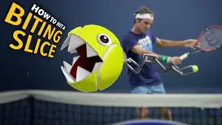 How to hit a BITING Slice (tennis lesson)