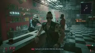 Cyberpunk 2077 - Talk to Dino Dinovic (Fixer) at Malted Iguana Liquors Hideout Xbox SeriesX Gameplay