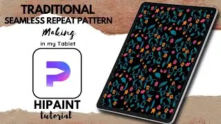 HIPAINT | How to make Seamless Repeat Pattern , Beginners Hipaint tutorial for Android users