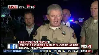 Press conference: Mass shooting at California bar