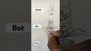 How to draw batman noob to pro 🫡 #shorts #dc #art #drawing