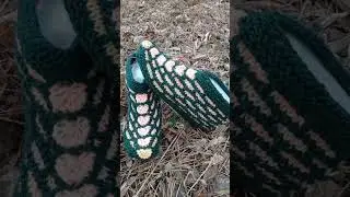 остатки пряжи в дело# следочки "Кленовый лист" готовы