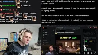 xQc Reacts to Asmongold Begins Multi-Streaming on Twitch & Kick
