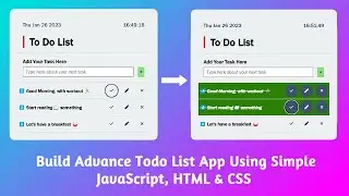 Create an Advance Todo List App Using Simple JavaScript, HTML & CSS #todoapp #javascript #webdesign