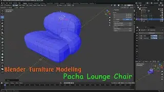 Modeling furniture Pacha Lounge Chair by Gubi in blender.