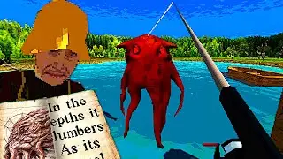 Relaxing Fishing Game Where You Catch Cthulhu get caught by cthulhu - Lake Facade / ALL ENDINGS