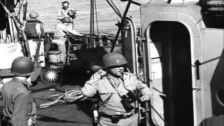 General George S. Patton and officers aboard a command ship of Sicilian invasion ...HD Stock Footage