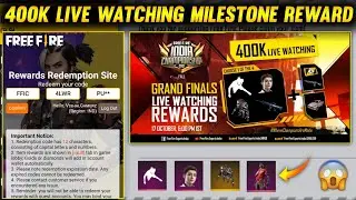 400K LIVE WATCHING MILESTONE REDEEM CODE | FREE FIRE REDEEM CODE TODAY | REDEEM CODE TODAY FREE FIRE