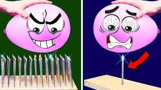 EXTREME NAIL PRESS VS BALLOON | Doodles Life