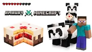 Chocolate Minecraft Panda and Cake!