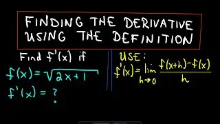 Derivative of Root Function Using Definition of a Derivative