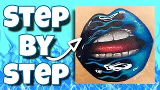 How to Draw Blue Flame Lips with Colour Pencil (Step by Step Beginner Tutorial)