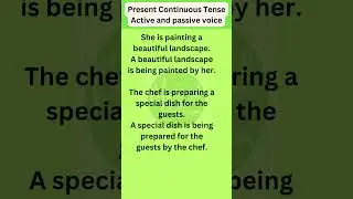 Present Continuous Tense Active and passive voice 