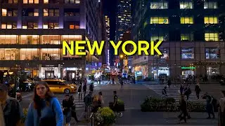 NEW YORK Holiday Vibes 🌟 Manhattan Night Walk, Walking Tour 4K