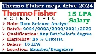 🔥Thermo Fisher is hiring 2024/23/22/21/20 batch | No coding round | No % criteria | Mass hiring