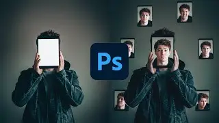 How to DUPLICATE YOURSELF onto a COMPUTER SCREEN | Photoshop Tutorial