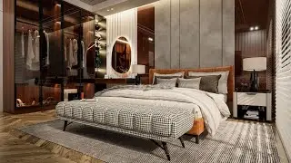 Sketchup Realistic Interior Rendering with Enscape - Contemporary Master Bedroom