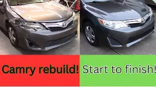 Collision repair on 2012 Camry. Start to finish! #howto #diy #bodywork #bodyshop