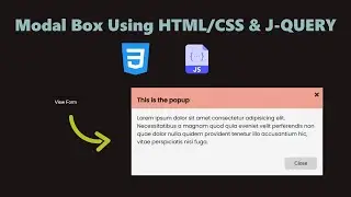 Create a ModalBox (PopUp) Using HTML/CSS & J-Query | CarryWechTech