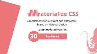 Materialize css textarea and input file button- #30 Textarea