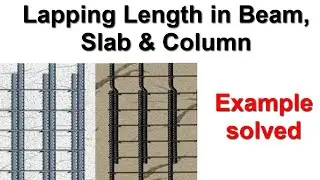 Lapping length in Beam, Column and Slab || With Examples