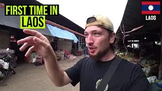 First Impressions Of LAOS | Friendly Locals In PAKSE Market 🇱🇦