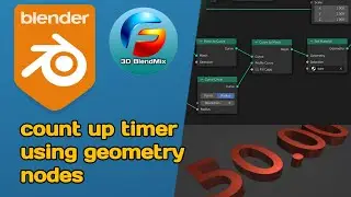 Count up timer using geometry nodes in Blender