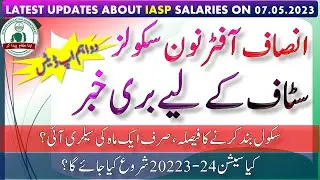 Insaf Afternoon School big update about teacher/staff salary & new session | New contract for IASP