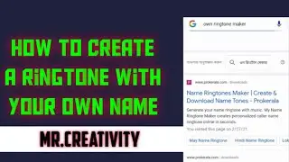 How to make your own name Ringtone...(কিভাবে নিজের নাম দিয়ে রিংটোন তৈরী করবেন) Mr.Creativity.