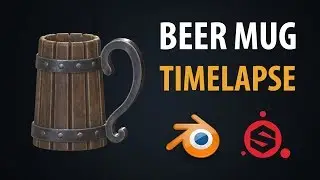 Beer mug - timelapse - Modeling and texturing in Blender and Substance