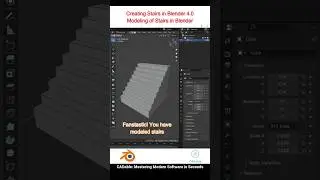 Creating Stairs in Blender 4.0 | Modeling of Stairs in Blender #stairs3dmodeling #blendershorts