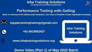 Performance Testing with Gatling Demo(Part 1).Pls contact or WhatsApp us on +91-8019952427 to Enroll