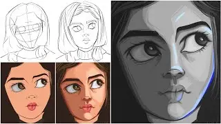 Stunning Time-Lapse Portrait Drawing with Loomis Method - Vector art