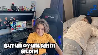 ABİM UYURKEN BÜTÜN OYUNLARINI SİLDİM !! İNTİKAM