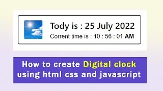 How to create digital clock in JavaScript | Digital Clock using Html CSS  & JavaScript