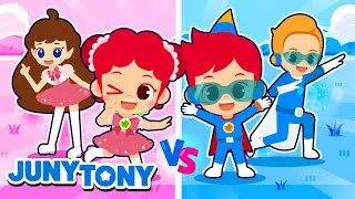 💗💙 Pink vs. Blue Song +More Kids Songs | Princess Songs | Cartoon | JunyTony