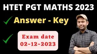 Htet Pgt Maths Answer Key 2023 | Htet Pgt Maths Exam 2023 Answer Key | Answer Key Htet Pgt Maths