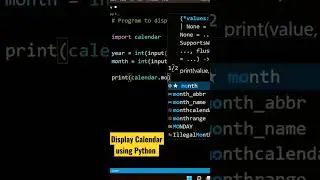 Display Calendar using Python| #shorts #coding  #python