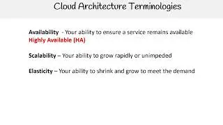 MS 900 — Cloud Architecture Terminologies