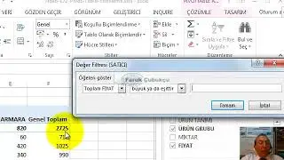 Excel Pivot Tablo Filtreleme