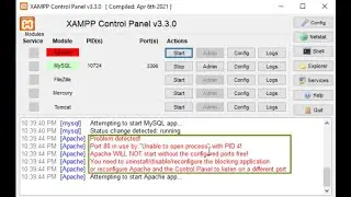 mysql port: 2 Ways to solve problem Port 80 in use by Unable to open process with PID 4 in XAMPP