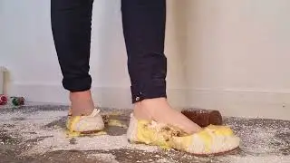 Chocolate Log & custard - Shoe destruction - Food crushing - ASMR 