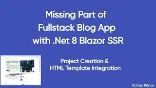 Missing part of Blog App  with Blazor SSR .Net 8