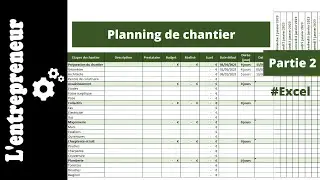 #2 Faire un planning de chantier sur Excel