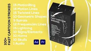 Motions Graphics 100 Fast Cartoon Strokes Big Pack | After Effects | MOGRT