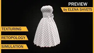 3D модель Платье в горох \ 3D Model Dress Pea Marvelous Designer Project