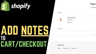 Shopify Tips: Add Order Notes on Cart Page / Checkout